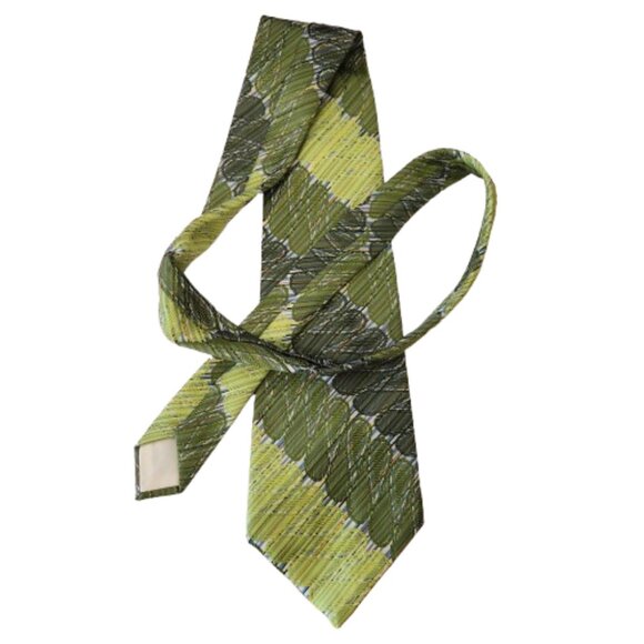 Vintage Liebert Wide Tie Green Abstract Pattern Thick Weave 140cm x 11.5cm - Picture 2 of 4